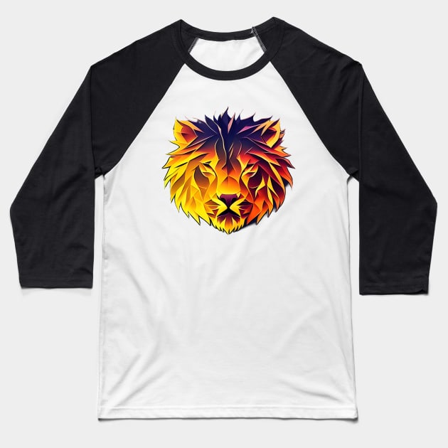 Burning Lion Baseball T-Shirt by popkulturniy